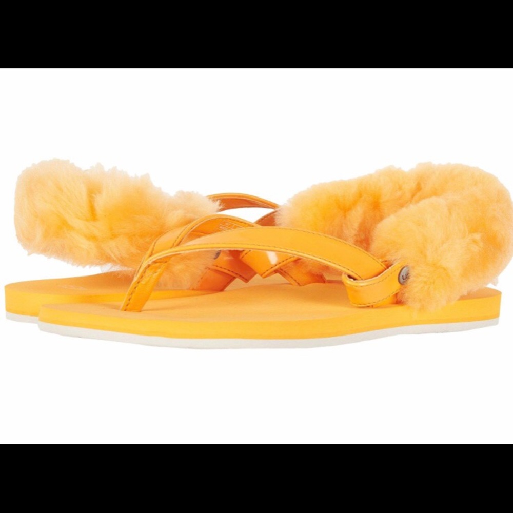 UGG LAALAA Orange Zinnia Sandals Size 5 Flip Flops - Picture 2 of 4
